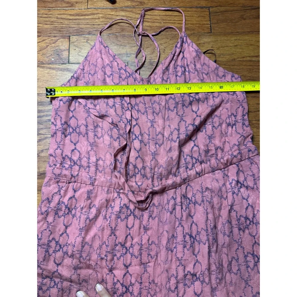 Free People Womens Pink Purple Geometric Print Sleeveless Jumpsuit Size Medium